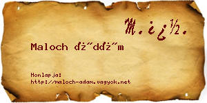 Maloch Ádám névjegykártya